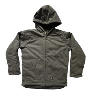 Berne Kids Canvas Hooded Jacket Insulated Outdoor Dark Gray Size 14-16 (L)